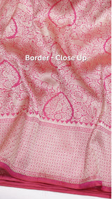Pre-Order : Pink Pure Katan Silk Banarasi Shikargah Khinkhwad Handloom Saree