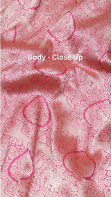 Pre-Order : Pink Pure Katan Silk Banarasi Shikargah Khinkhwad Handloom Saree