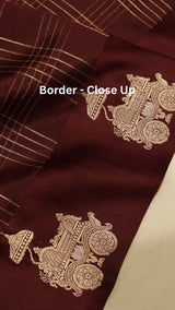 Pre-Order : Handloom Soft Katan Rath Border Saree