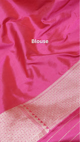 Pre-Order : Pink Pure Katan Silk Banarasi Shikargah Khinkhwad Handloom Saree