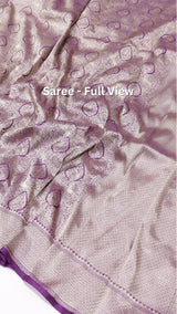 Pre-Order : Purple Pure Katan Silk Banarasi Shikargah Khinkhwad Handloom Saree