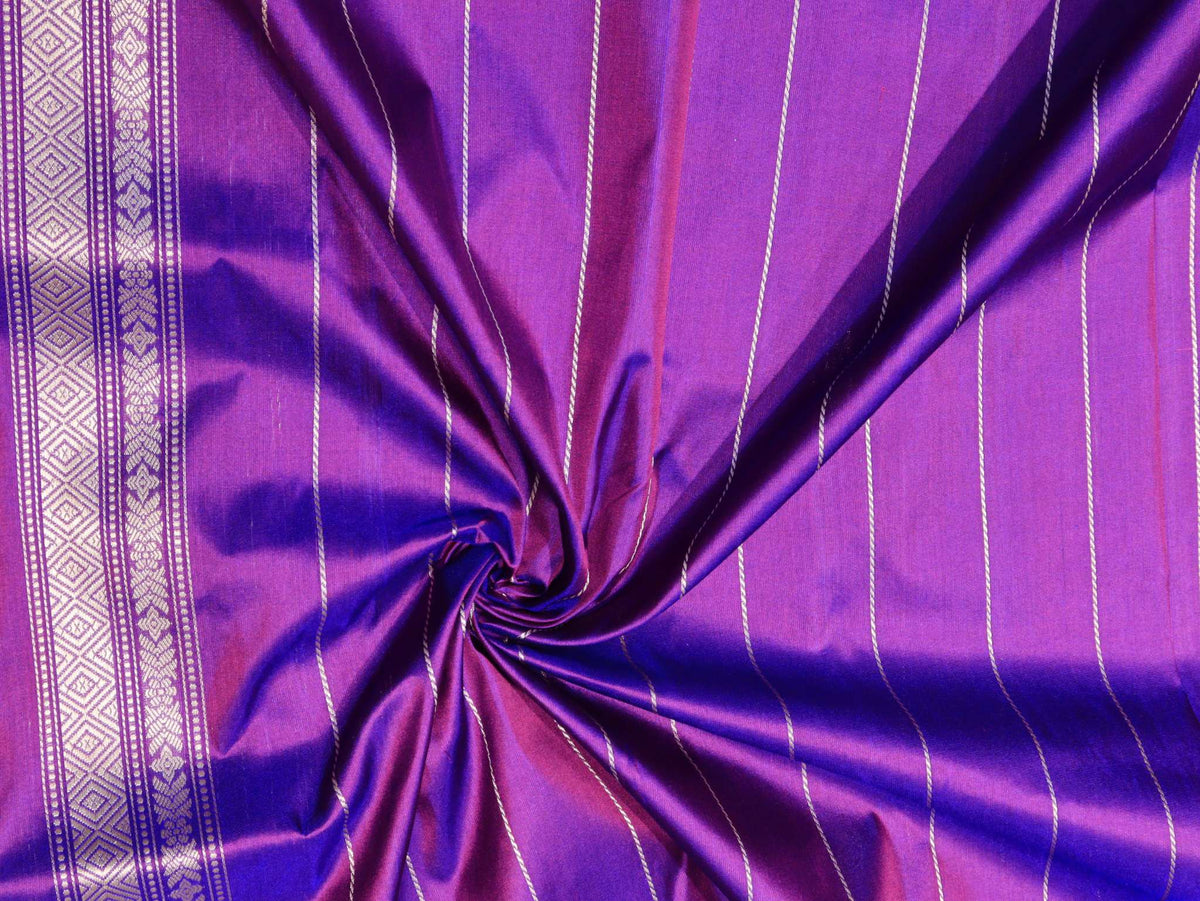Dhoop Chav Purple Katan Silk Banarasi saree pallu detail