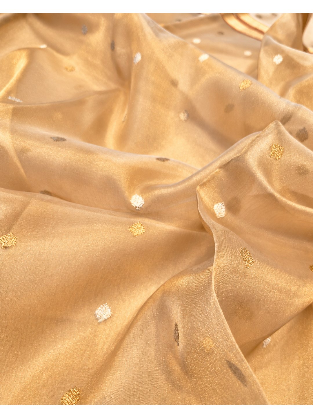 Gold Tissue Silk Banarasi saree blouse piece