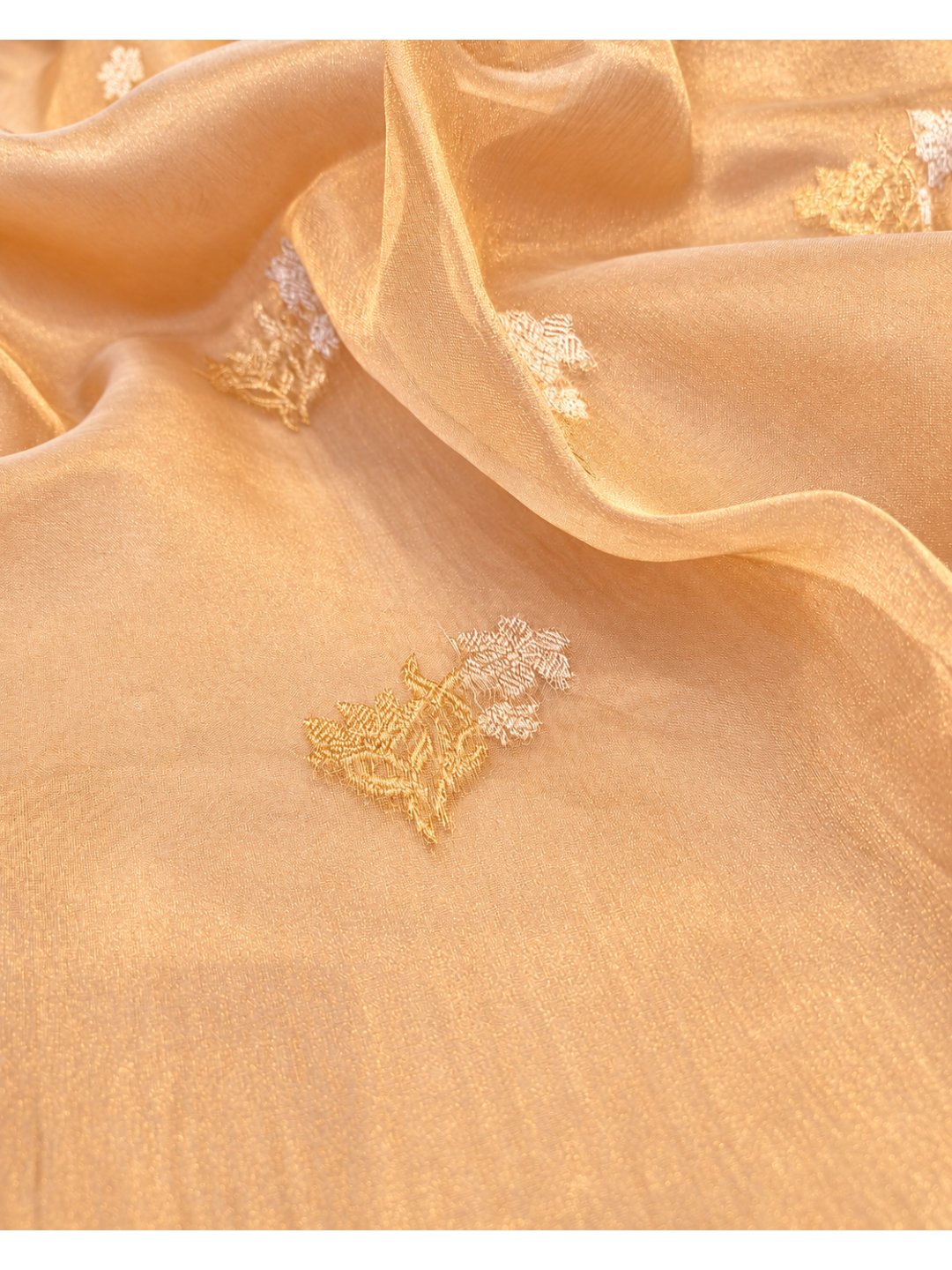 Gold Tissue Silk Banarasi saree border closeup