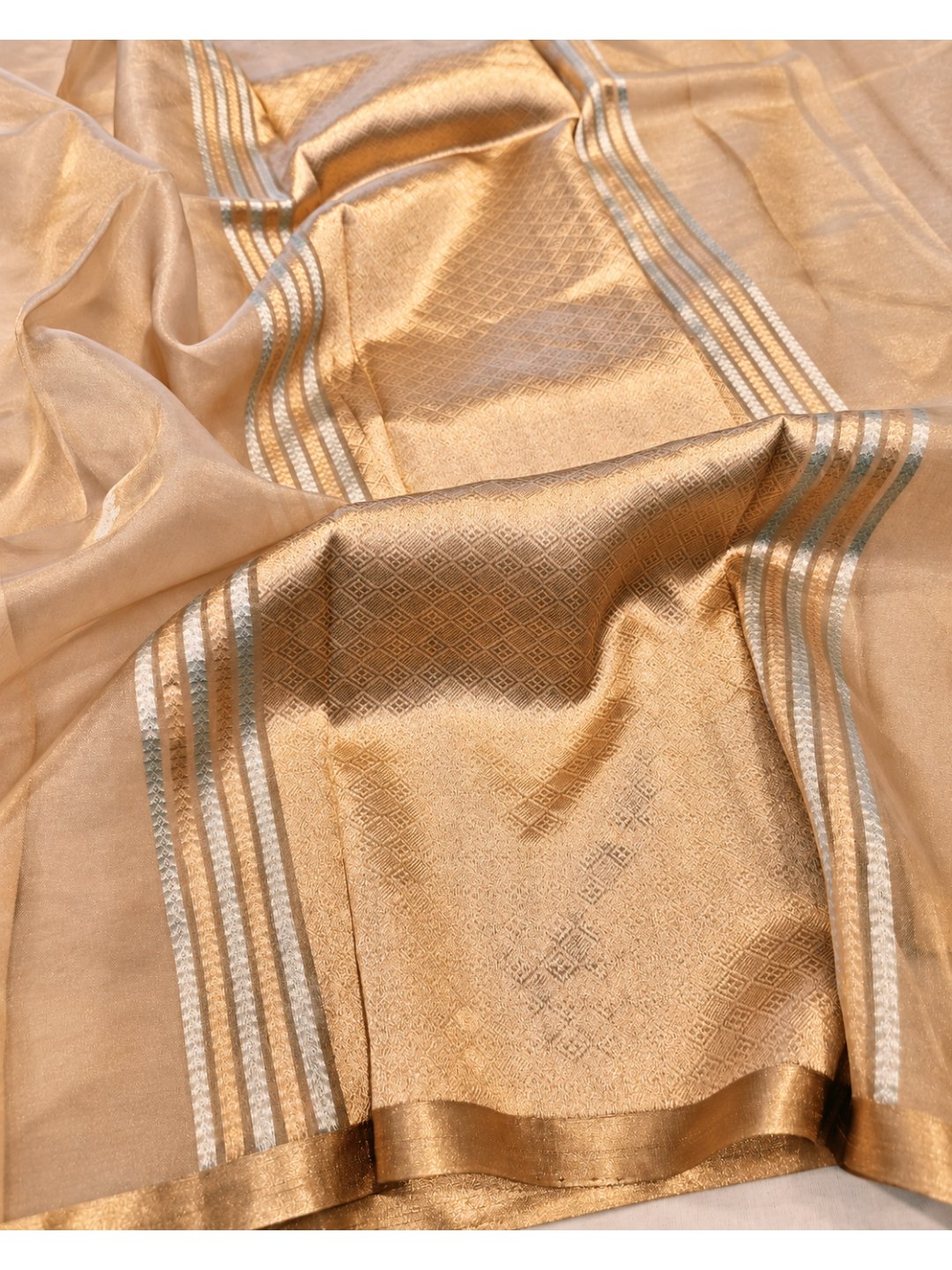 Gold Tissue Silk Banarasi saree blouse piece