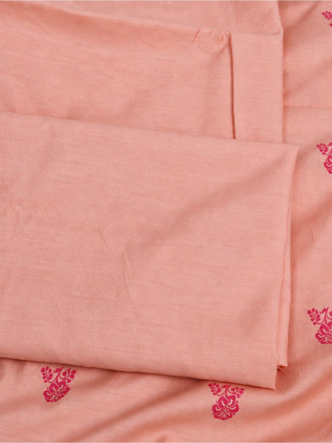 Peach Cotton Banarasi suit dupatta detail