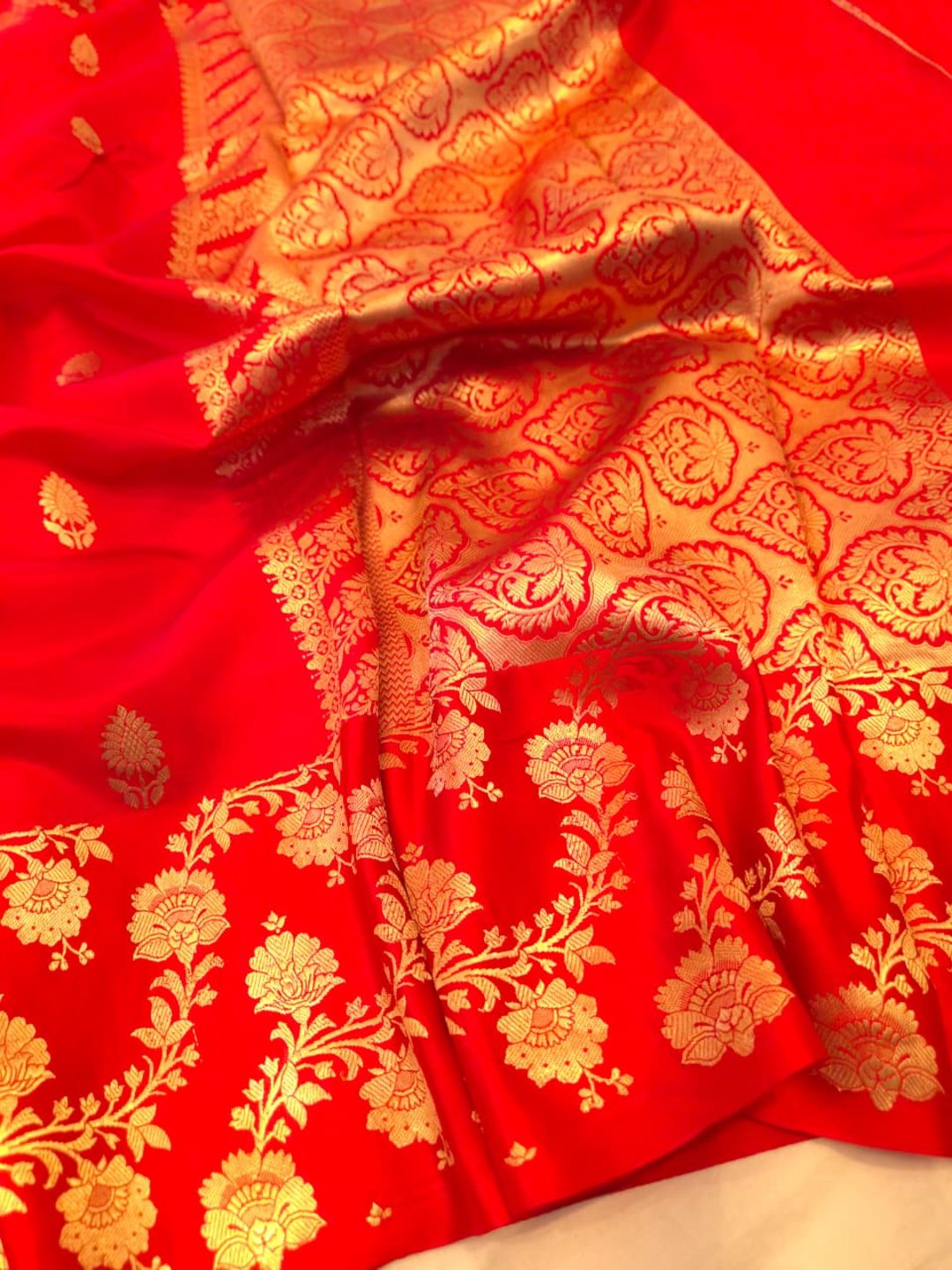 Peacock Blue Katan Silk Banarasi saree pallu detail