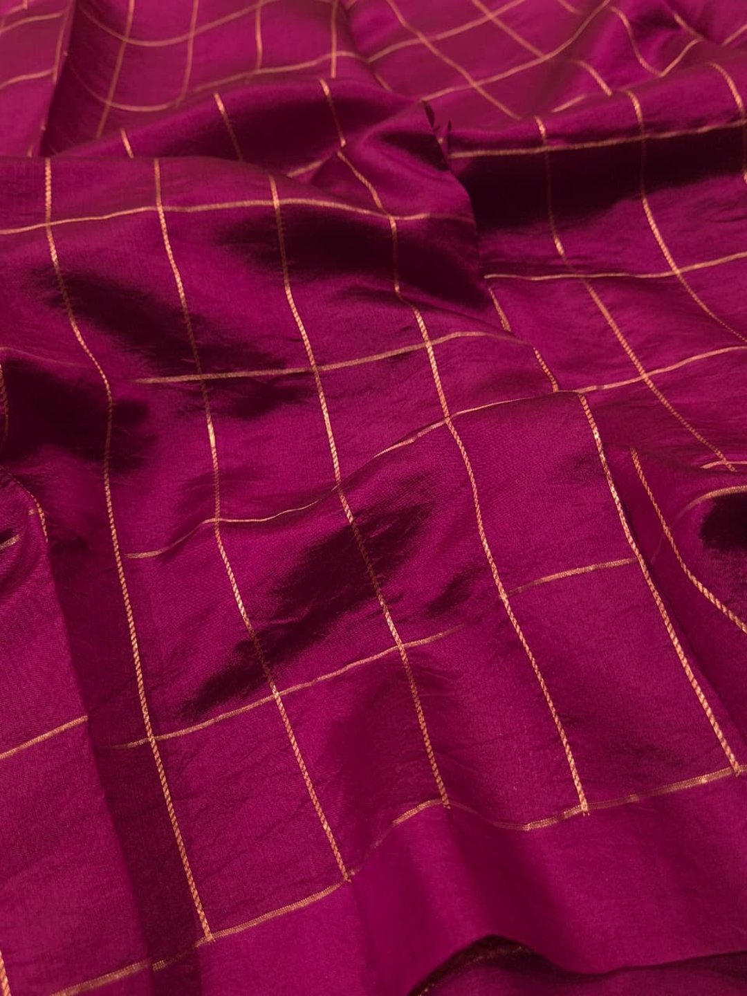 Royal Purple Katan Silk Banarasi saree full spread