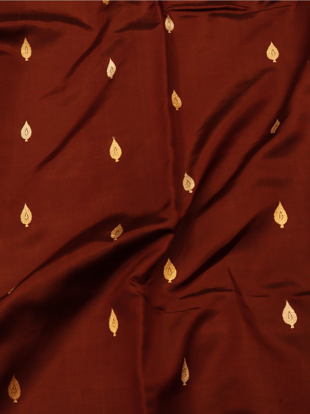 Deep Maroon Katan Silk Banarasi saree pallu detail