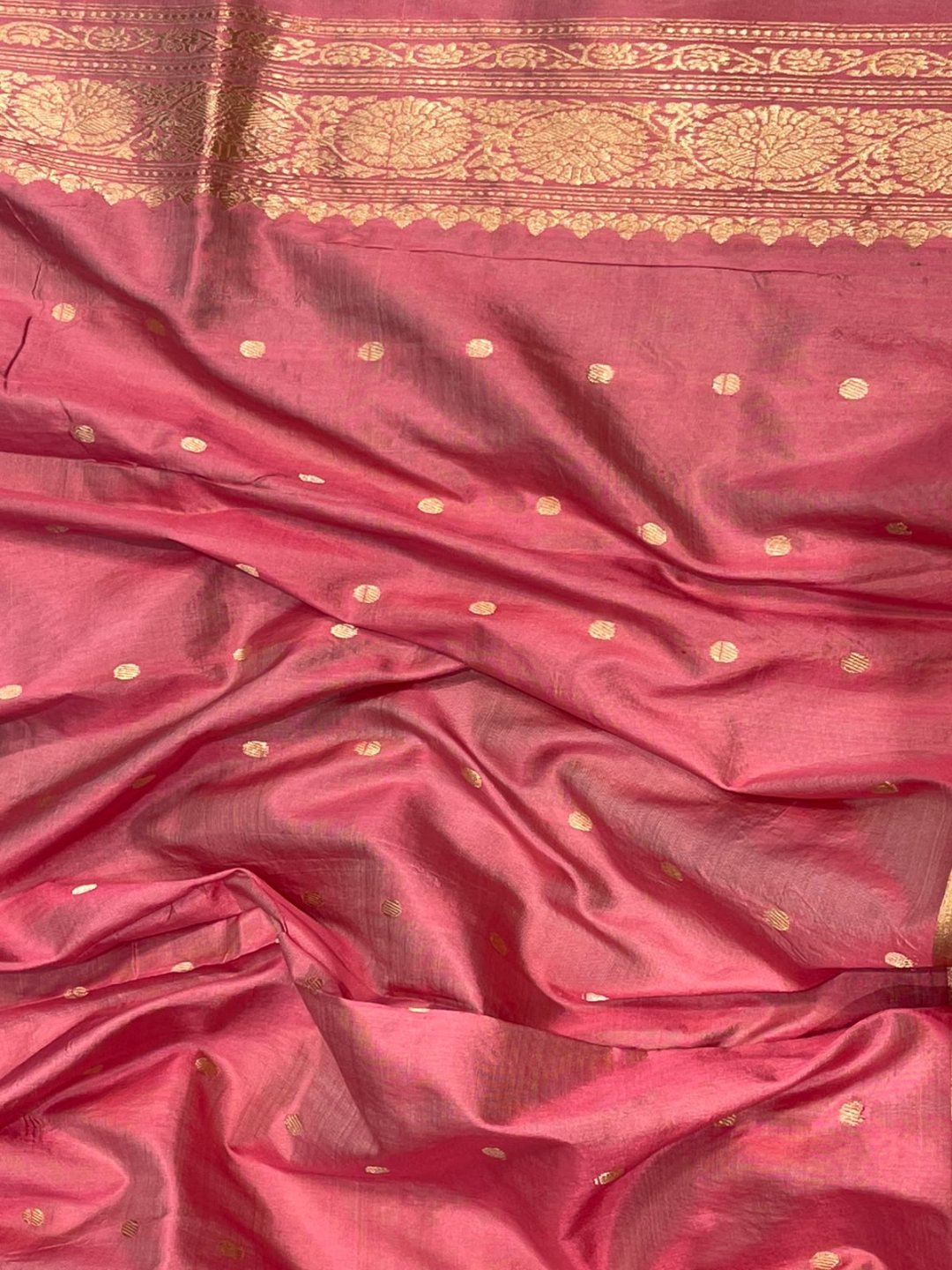 Pista green with grey patta border Satin Silk Banarasi saree full spread