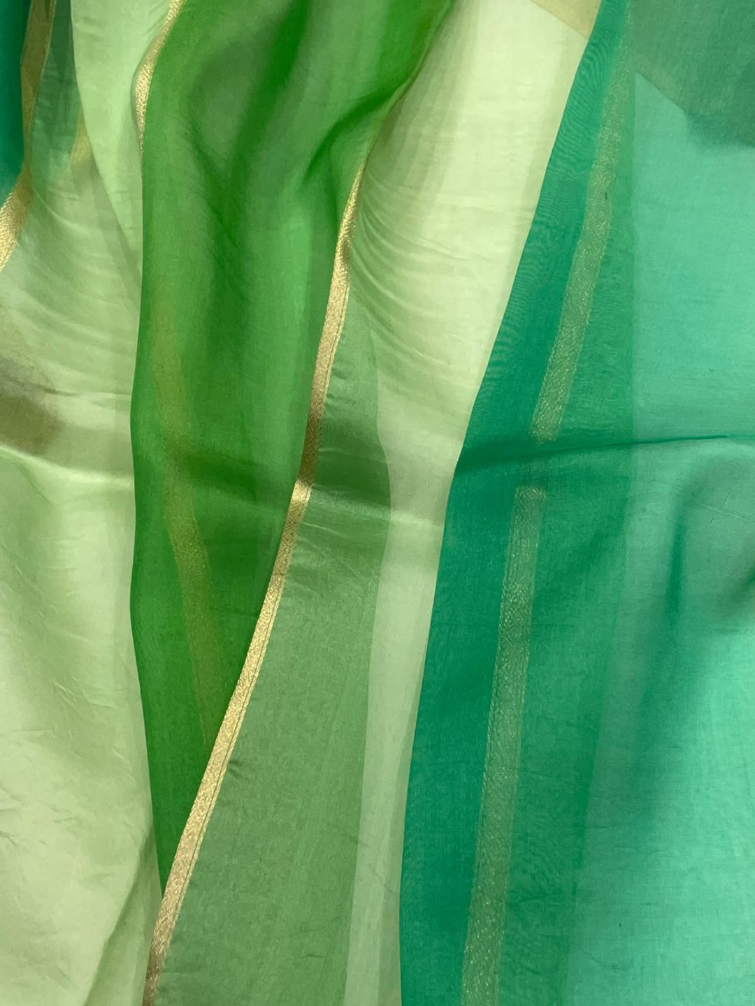 Green Kora Silk Banarasi saree blouse piece