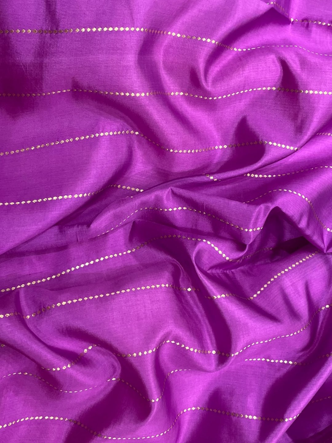 Baby pink Katan Silk Banarasi saree full spread
