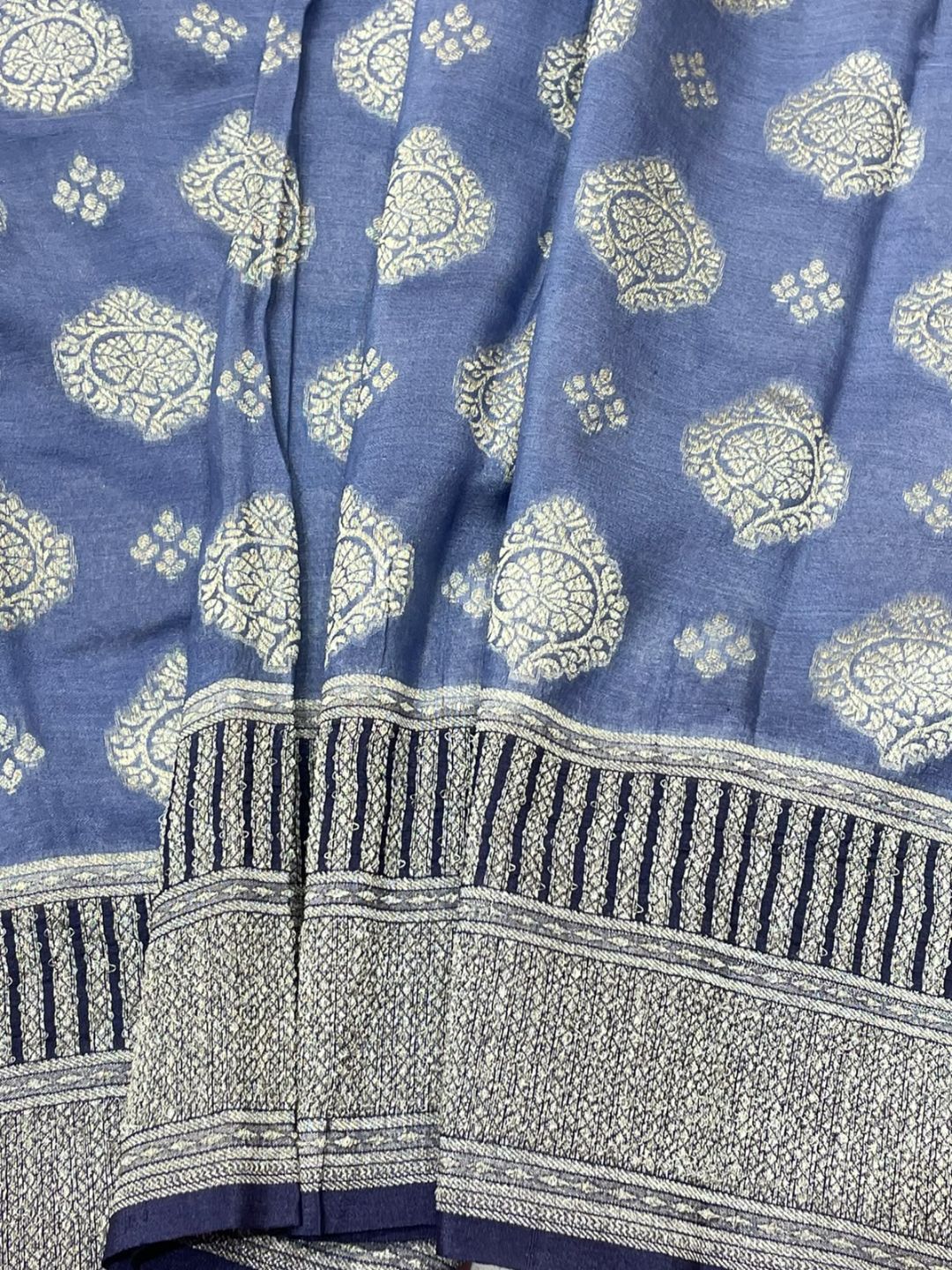 Light Blue Mashru silk Banarasi saree blouse piece