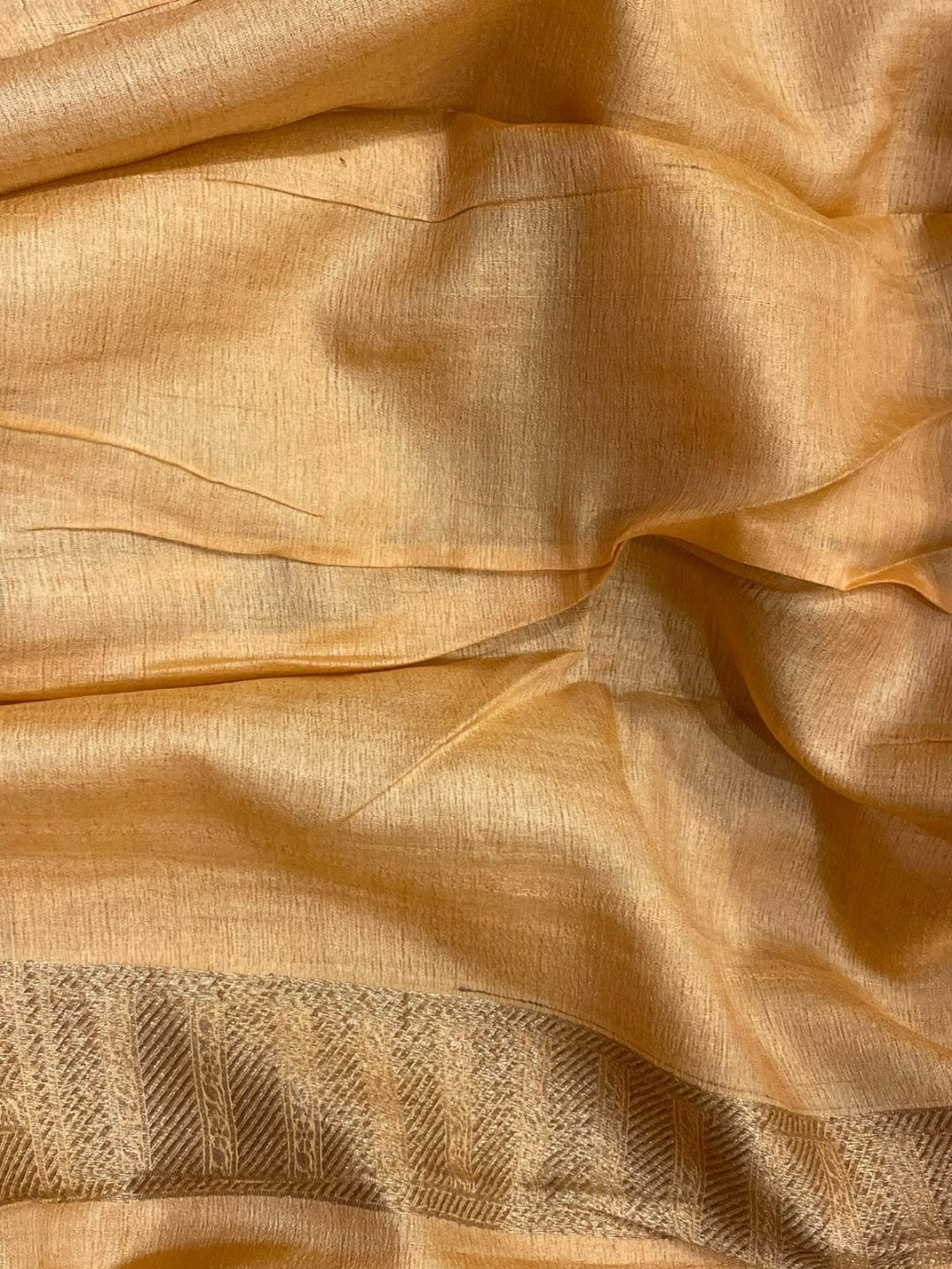 Grey with multicolor flower Tussar Silk Banarasi saree full spread