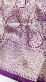 Pre-Order : Purple Pure Katan Silk Banarasi Shikargah Khinkhwad Handloom Saree
