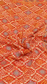 Handwoven Bandhej Khaddi Georgette Saree