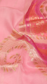 Handloom Pure Kora Silk Saree Paisley Pallu