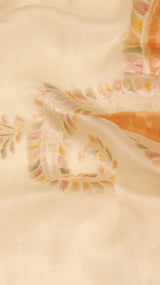 Handloom Pure Kora Silk Saree Paisley Pallu