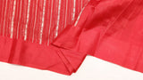 Red Stripe Kora Silk Saree