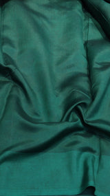 Dark Green Stripe Kora Silk Saree