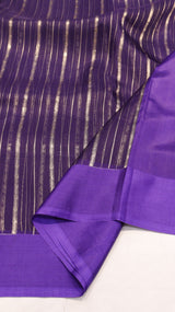 Purple Stripe Kora Silk Saree