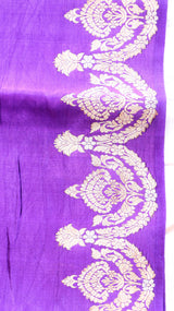 Purple Pure Soft Katan Silk Handloom Saree
