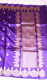 Purple Pure Soft Katan Silk Handloom Saree