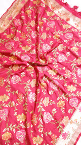 Yellow Pure Moonga Silk Handloom Suit Set