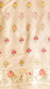 Ivory Pure Moonga Silk Handloom Suit Set