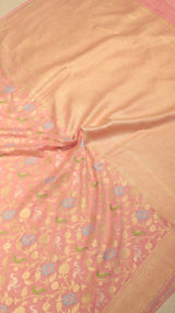 Pre-Order : Pink Pure Moonga Silk Handloom Saree