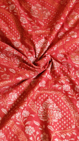 Gadzameen Red Pure Cotton Handloom Saree