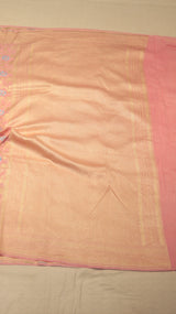 Pre-Order : Pink Pure Moonga Silk Handloom Saree