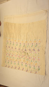 Pre-Order : White Pure Moonga Silk Handloom Saree