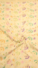 Pre-Order : White Pure Moonga Silk Handloom Saree