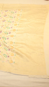 Pre-Order : White Pure Moonga Silk Handloom Saree