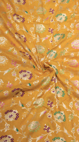 Pre-Order : Mustard Yellow Pure Moonga Silk Handloom Saree