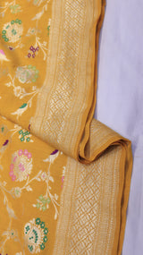 Pre-Order : Mustard Yellow Pure Moonga Silk Handloom Saree