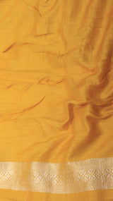 Pre-Order : Mustard Yellow Pure Moonga Silk Handloom Saree