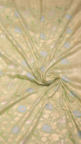 Pre-Order : Pistachio Green Pure Moonga Silk Handloom Saree