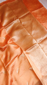 Orange Pure Chiniya Silk Saree