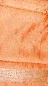 Orange Pure Chiniya Silk Saree
