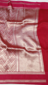Pink Pure Kora Silk Handloom Saree with Soft Katan Border