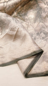 Green Pure Tissue Silk Handloom Saree with Shikargah Style