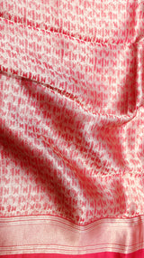 Pink Pure Kora Silk Handloom Saree with Brocade Blouse