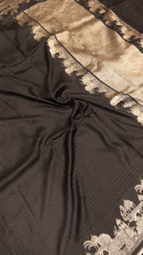 Banarasi Brocade King Khawab Pure Katan Black Saree
