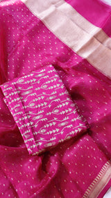 Pre-Order : Pure Handloom Tussar Silk Suit Set