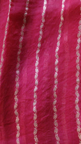 Magenta Pure Kora Silk Handloom Saree with Floral Motifs