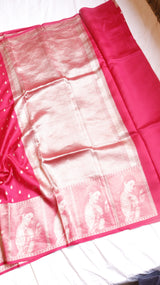 Handloom Soft Katan Silk Saree with Raja Ravi Varma Painting on Border