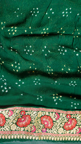 Handwoven Bandhej Khaddi Georgette Saree