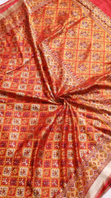 Pre-Order : Shikargah with Patan Patola Pure Katan Silk Saree